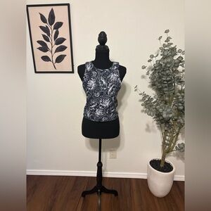 Balance Collection Black and White Floral Muscle Tee